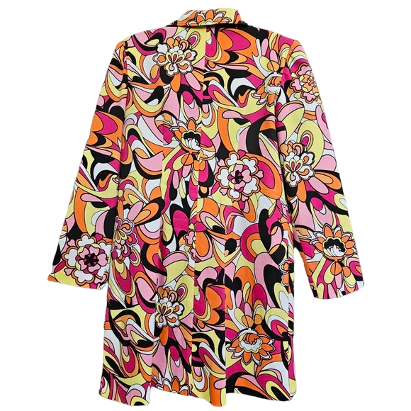 Vintage 90's Nwot Metrostyle Stretch Physcodelic Trench/Blazer - Picture 11 of 14